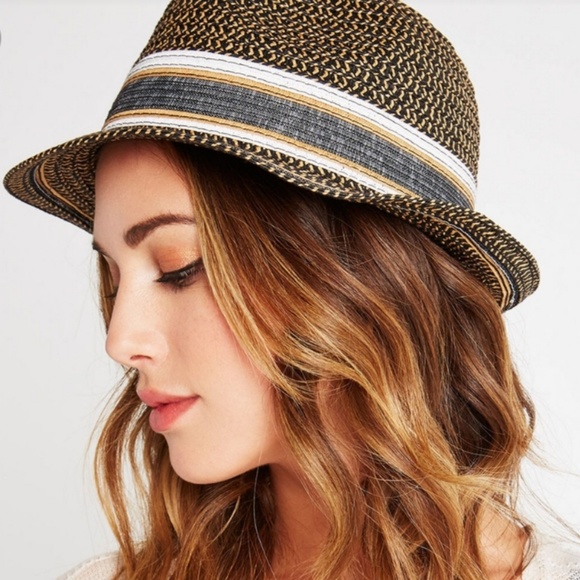 BCBGeneration Accessories - BCBGeneration Off Campus Striped Fedora Hat